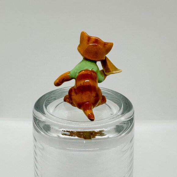 RARE HTF Vintage Early Hagen Renaker Kitten Cat Pie Orange Green Shirt - Picture 4 of 6